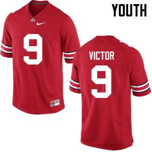 NCAA Ohio State Buckeyes Youth #9 Binjimen Victor Red Nike Football College Jersey ZHG1445QW